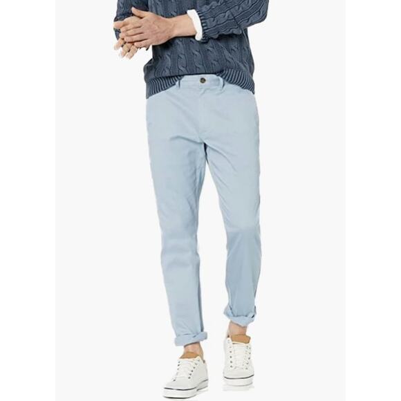 J. Crew Light Blue Chambray 484 Slim Stretch Trouser Pant 36 / 32 - Picture 1 of 15